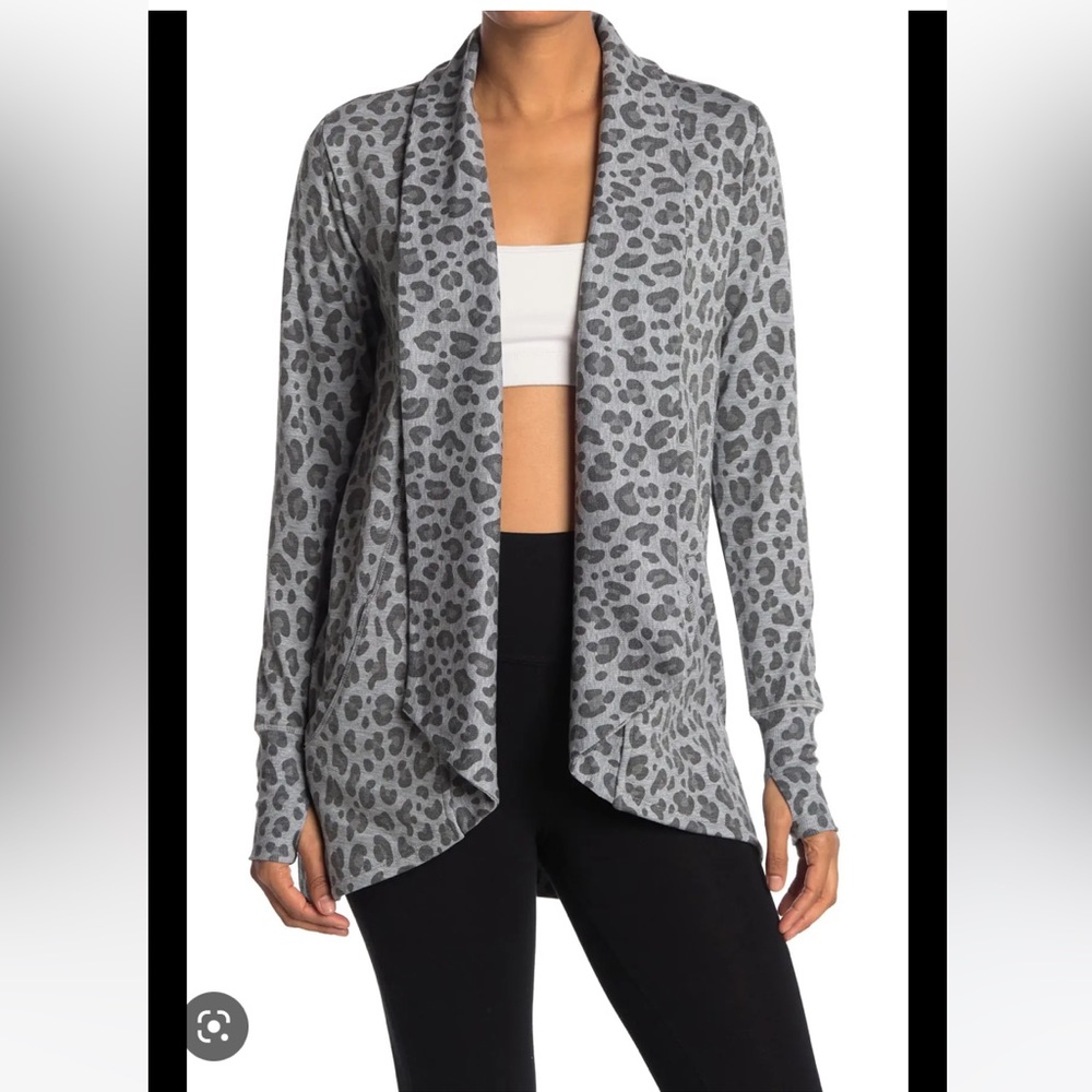 90 Degree Shawl Collar Open Front Cardigan